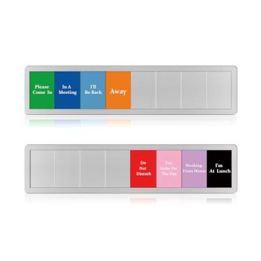 Imagem de Chunful 1 placa de porta de escritório 8 opções não perturbe/Please Come In/I'm Gone for the Day/In a Meeting/Working from Home/, etc, placa deslizante de privacidade para sala de reuniões e