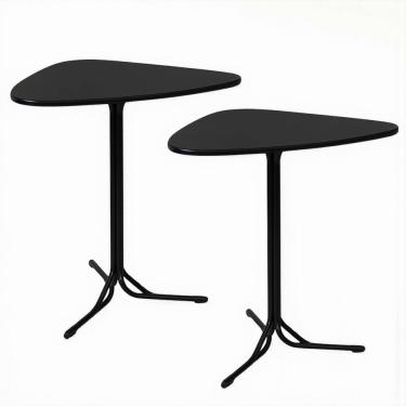 Imagem de Kit 2 Mesas Triangular Alta para Lanchonete Gourmet Tampo 15mm Industrial 60x60 Preto
