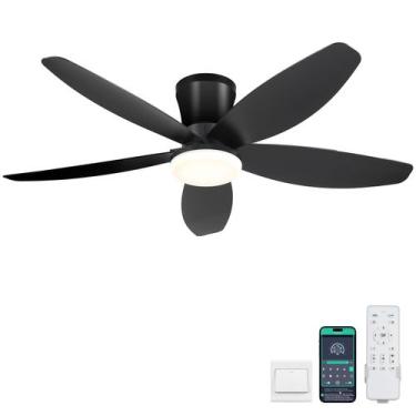 Imagem de Ventilador de teto Surtime 42" LED Light Remote APP Control Preto