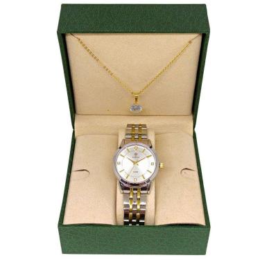 Imagem de Relógio Feminino Tuguir Analógico 9182B Prata E Dourado