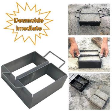 Imagem de Forma de Aço Bloquete Paver 2 Blocos Altura 20x8cm - tijolinhos - fli 