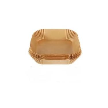 Imagem de Forro de Papel para Air Fryer Quadrado - 50 Unidades Protetor de Cesto Descartável e Antiaderente para Fritadeira Elétrica