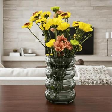 Imagem de Vaso Vidro Porta Pinceis de Maquiagem Vidro Canelado Verde Olivia Elegante Mesa Posta