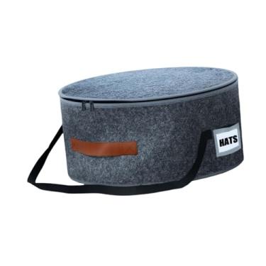 Imagem de Ioensy Caixa organizadora de chapéus, chapéus de cowboy, grande capacidade, organizador de feltro, balde, tampas redondas, caixas para armazenamento de