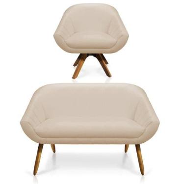 Imagem de Kit 01 Namoradeira 02 Lugares E 01 Poltrona Giratória Giovana material