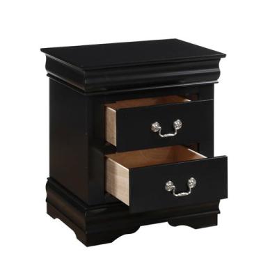 Imagem de Mesa de cabeceira Yardlio Louis Philippe Madeira Folheada Níquel