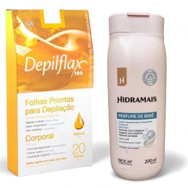 Imagem de Kit 2 Folhas Depilação Depilflax Natural 40 Unid.+ Locão Perfume de Be