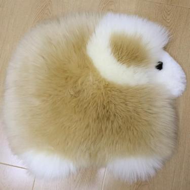 Imagem de RZLWOOL Almofada de cadeira de pele de carneiro genuína, design antiderrapante, fofo, macio, confortável para sala de estar, sofá, quarto, penteadeira, mesa de jantar, almofada de assento de carro (1