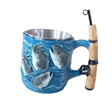 Imagem de Generic Caneca de café para pesca, bebida, leite, recipiente para bebidas quentes ou frias, xícara de café moderna, xícara de chá para de casamento, uso