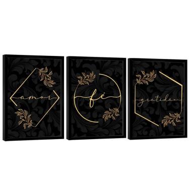 Imagem de Quadro Decorativo Trio Gratidão, Fé E Amor