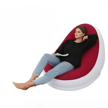 Imagem de Sofá InfláVel 3 Em 1 | Transforma Em Poltrona E Cama | Inclui Bomba De Ar | PortáTil Para Casa, Camping E Praia(Estilo B/Vermelho)