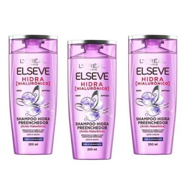 Imagem de Shampoo Elseve Hidra Hialurônico 200ml - KIT COM 3 UNIDADES