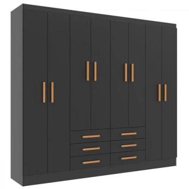 Imagem de Guarda Roupa Grande Casal Paris 8 Portas 6 Gavetas com Amplo Espaço In