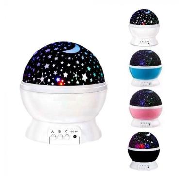 Imagem de Luminária Infantil De Quarto Mesa Galáxia Lua Giratório