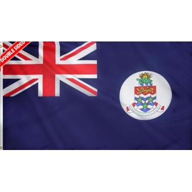 Imagem de HVATLTL Bandeira de barco das Ilhas Cayman de 30 x 45 cm, nylon 220D resistente, cores vivas, bandeiras náuticas caimanas com 2 ilhós de latão para barco, quadriciclo, caminhão, motocicleta. (Cayman)