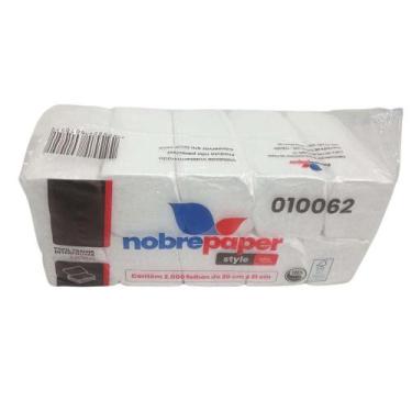Imagem de Papel Interfolha 100% celulose 20x21cm 2 dobras folha dupla Nobre com 