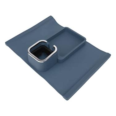 Imagem de Mingzhe Bandeja Ergonômica do Suporte de Copo do Braço do sofá do Silicone para Uso No Escritório (Azul)