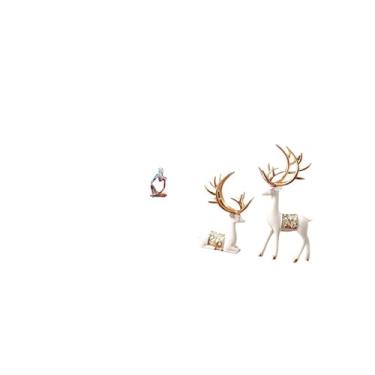 Imagem de Fenteer Estátua Abstrata de Rena, Figura de Resina, Ornamento de Mesa, Escultura Colecionável para Quarto, Gaveta, Escritório, Loja, Estante, para Amantes de