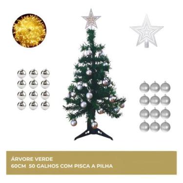 Imagem de Árvore De Natal Decorada Completa Com Enfeites E Led - Fertin, Verde e