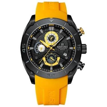 Imagem de Relógio Esportivo Masculino Naviforce Á Prova d'Água Amarelo-Masculino