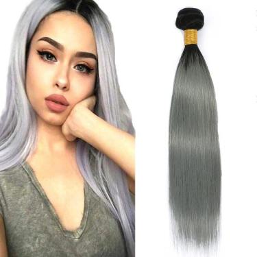 Imagem de Pacote de cabelo Freiuoke Brazilian Grey Human Hair 26 polegadas