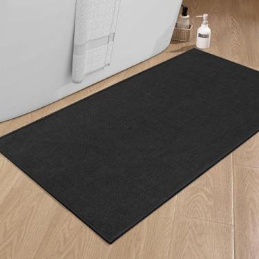 Imagem de Tapete de banho chakme Ultra Thin, antiderrapante, 60x120cm, preto