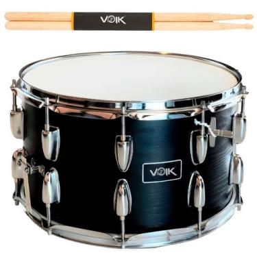 Imagem de Caixa Bateria Voik 14x8 Madeira CB14 Baquetas 7A, Preto