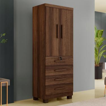 Imagem de Armário Multiuso New Aurora 2 Portas 4 Gavetas Imbuía
