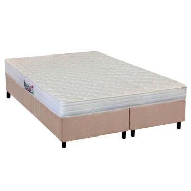 Imagem de Cama Box Queen: Colchão Espuma Herval Ag65 Frontier + Base Crc Suede Clean(158X198)