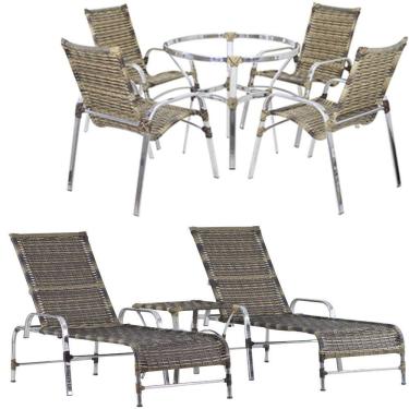 Imagem de 4 Cadeiras E Mesa 2 Espreguiçadeiras E Mesa Trama Original Capuccino