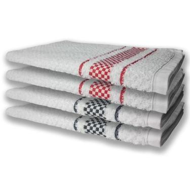 Imagem de 4 Panos De Prato Atoalhado Felpudo Premium Preto+vermelho