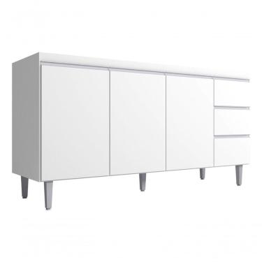 Imagem de Balcão P Pia Andreia Branco 150cm 3 Portas 3 Gavetas Ajl Branco