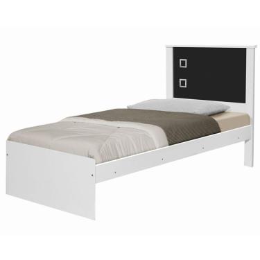Imagem de Cama Solteiro Barcelona Flex Branco Preto Tebarrot