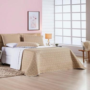 Imagem de Cobre Leito 200 Fios Petit Poá Solteiro 02 Peças - Caqui