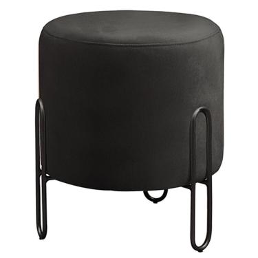 Imagem de Puff Banqueta Mali Luxo Base Preta Castellar Móbile Corino Preto