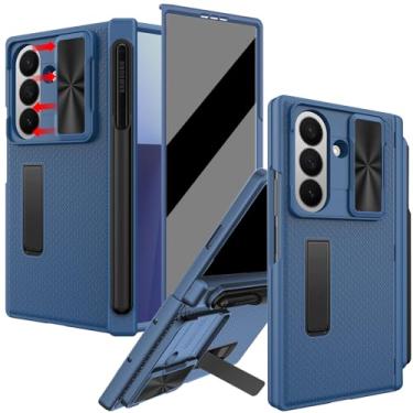Imagem de YQODSZ Capa para Samsung Galaxy Z Fold 7 com suporte para caneta S, [capa de câmera deslizante] [protetor de tela de privacidade] capa de dobradiça resistente contra quedas com suporte de cobertura
