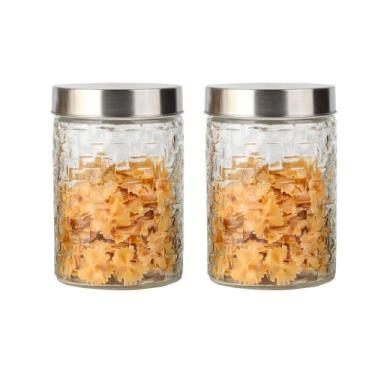 Imagem de Conjunto 2 Potes Vidro Rattan 1200ml Class Home