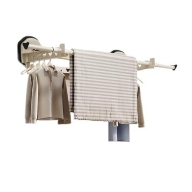 Imagem de Hhsdyl Estendal de Roupa Portátil Invisível, Montado na Parede, Extensível e Dobrável, Armazenamento com Forte Ventosa, Secador de Roupa para Casa de Banho, para Roupa de Cama e Vestuário,White,95cm