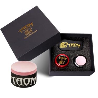 Imagem de YEUEK TAOM Suporte de giz de piscina em formato redondo prático acessórios de bilhar mini estojo magnético com ponta de giz recipiente caixa redonda de bilhar, ferramenta de ponta de taco modelador