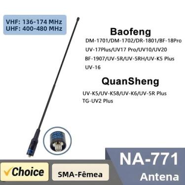 Imagem de Antena VHF UHF SMA Fêmea De Alto Ganho Para Rádios Ham Quansheng Baofe