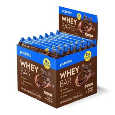 Imagem de Whey Bar C/ 24un Probiótica Sabor Chocolate Barrinha Protein Sabor:Cho