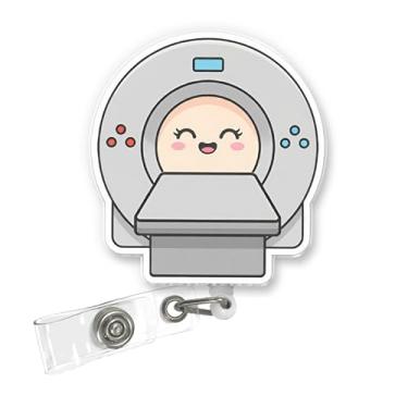 Imagem de ULTRAVUTT Carretel de crachá de ressonância magnética, bonito porta-identidade retrátil de radiologia com clipe jacaré para tecnologia de ressonância magnética, equipe de imagem, ultrassonografistas e