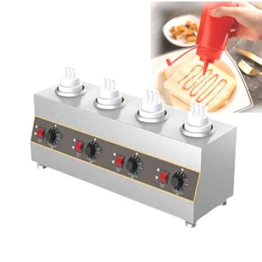 Imagem de CNAOHGHN Aquecedor EléTrico De Molho De Queijo, Dispensador AjustáVel De Calda De Queijo E Caramelo, MáQuina De ConservaçãO De Geleia Com Garrafa De 650ml, Temperatura AjustáVel De 30 A 85°C