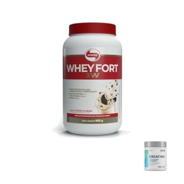 Imagem de Kit Whey Fort 3W 900g Cookies e Cream + Creatina Monohidratada DUX 300g