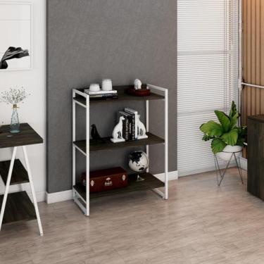 Imagem de Estante Kuadra 80X40X104cm C/03 Prateleiras Estrutura Branca - Compace