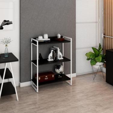 Imagem de Estante Kuadra 80X40X104cm C/03 Prateleiras Estrutura Branca - Compace