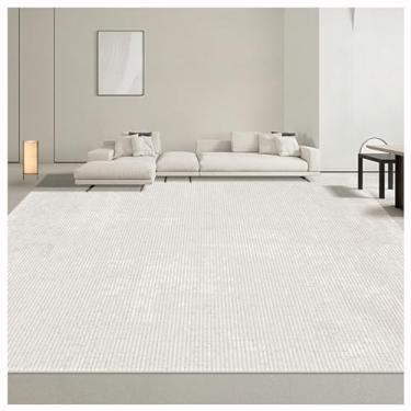 Imagem de SPXMQSS Tapete de área grande, macio e fácil de limpar para quarto, resistente ao desgaste e resistente a manchas tapetes para sala de estar, quarto, sala de jantar, escritório, cinza/branco