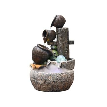 Imagem de Instalação fácil Fontes de mesa, jardins pedras e água corrente, enfeites, decoração paisagens aquáticas circulantes