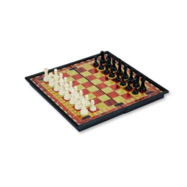 Imagem de Jogo de Xadrez Magnético Portátil 32 Peças – Tabuleiro Dobrável, Compacto e Resistente, Ideal para Viagens, Lazer e Treino Mental
