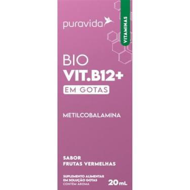 Imagem de Puravida Vitaminas Bio Vit. B12+ Metilcobalamina Gotas Sabor Frutas Vermelhas 20ml